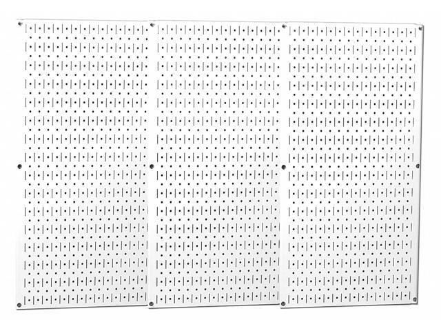 WALL CONTROL 35-P-3248WH Pegboard Panel, Round 1/4 in Holes, 1 in Hole Spacing,