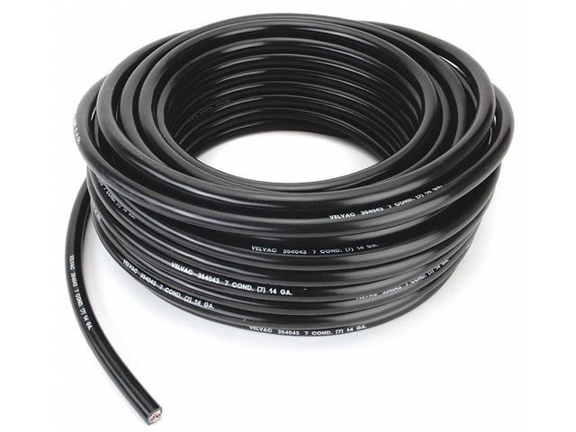 VELVAC 050042 14 AWG 7 Conductor Stranded Trailer Cable 100 ft. BK