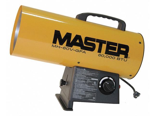 MASTER MH-60V-GFA Forced Air Heater, Liquid Propane, 60,000 BtuH, 300 cfm, 7
