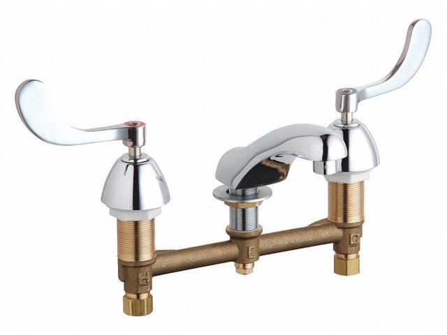CHICAGO FAUCET 404-V317E66ABCP Manual Low Arc Bathroom Faucet, 8' Mount,
