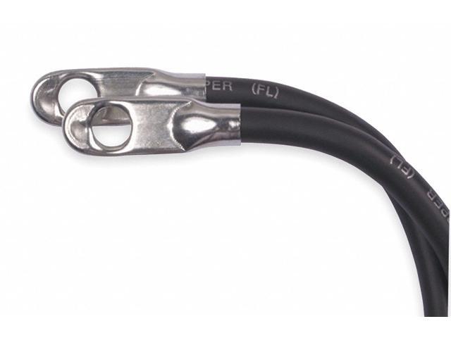 SOUTHWIRE COMPANY SS19-4 Battery Cable with Lugs,Black,4AWG,19 In