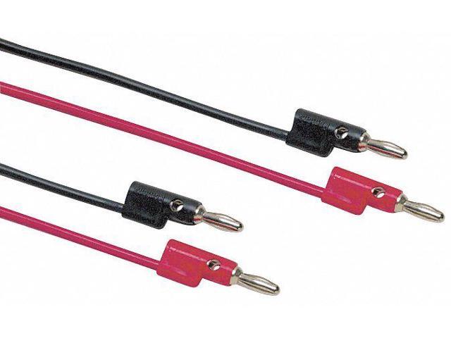 POMONA ELECTRONICS B-24-0 Banana Plug Patch Cord, 24 in, Polypropylene, Black