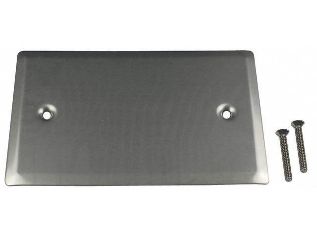 CALBRITE S607BLPLTS Box Cover, Square Box Type, 1 Gang, Stainless Steel, Blank