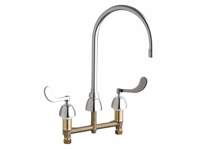 Photos - Other sanitary accessories CHICAGO FAUCET 786-GN8AE72ABCP Manual, 8' Mount, Commercial 3 Hole Goosene