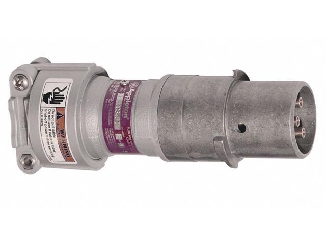 APPLETON ELECTRIC CPH3034BC Pin & Sleeve Plug, 30A, 4P, 3W, Alum, 600VAC