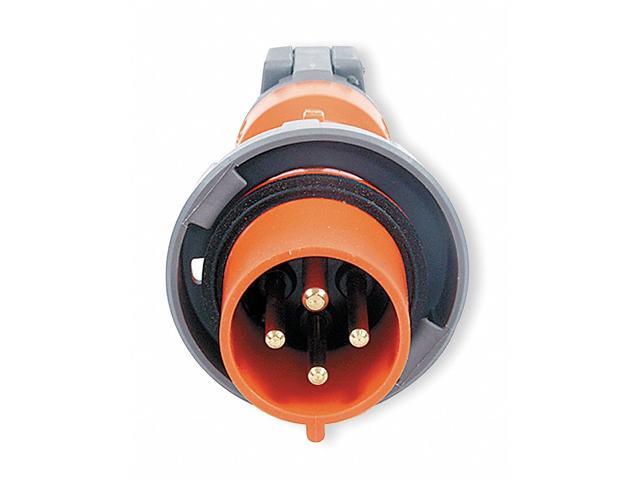 HUBBELL WIRING DEVICE-KELLEMS HBL460P12W IEC Pin and Sleeve Plug,3P,4W,60A,250V
