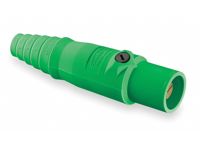 HUBBELL WIRING DEVICE-KELLEMS HBL300MGN Connector,Double Set,Grn,Male,Taper Nose