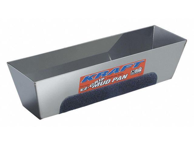Mud Pan,EZ-Grip,14in.,Stainless Steel KRAFT TOOL DW724