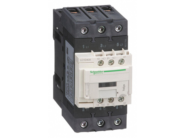 SCHNEIDER ELECTRIC LC1D40AG7 IEC Magnetic Contactor, 3 Poles, 120V AC, 40 A,
