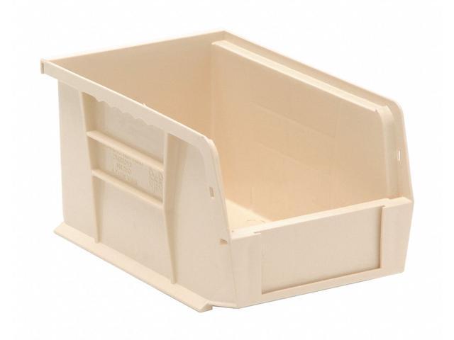 QUANTUM STORAGE SYSTEMS QUS221IV Ivory Hang and Stack Bin, 9-1/4'L x 6'W x 5'H