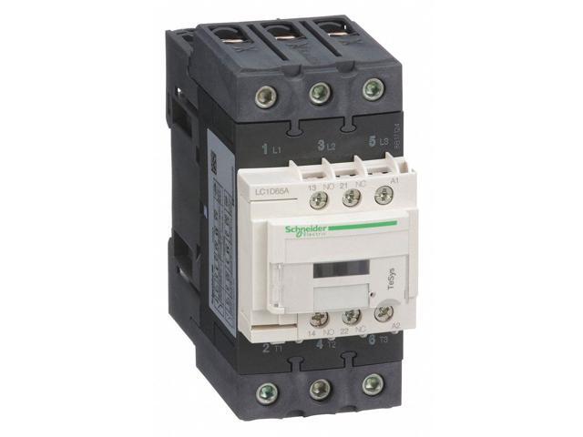 SCHNEIDER ELECTRIC LC1D65AG7 IEC Magnetic Contactor, 1NC/1NO, 120V AC, 3 P,