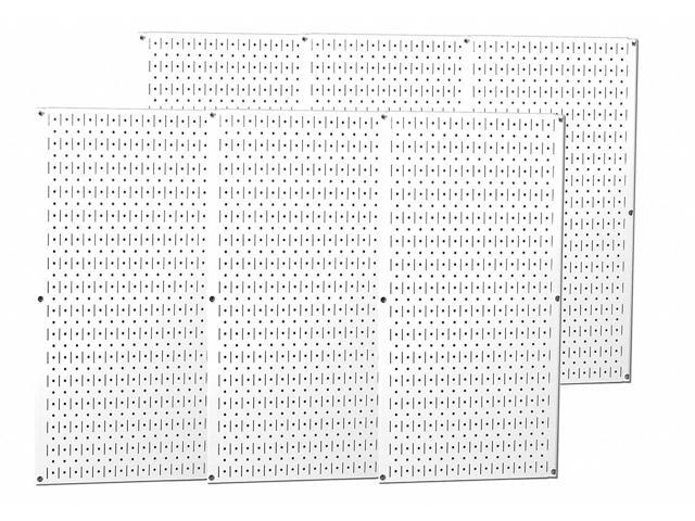 WALL CONTROL 35-P-3296WH Pegboard Panel, Round 1/4 in Holes, 1 in Hole Spacing,