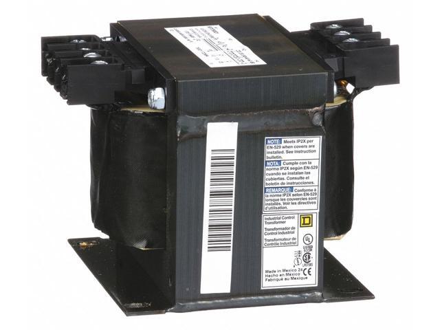 SQUARE D 9070T500D1 Control Transformer, 500 VA, Not Rated, 120V AC, 240/480V AC
