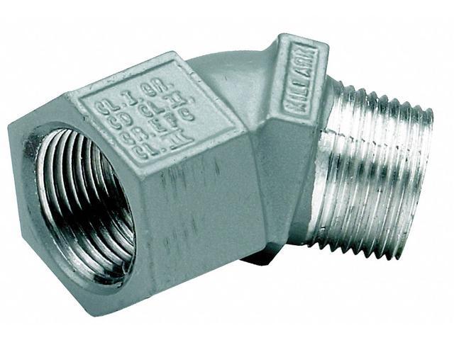 HUBBELL KILLARK MF-45-1WW IMC 45 Deg Elbow, 1/2 in, Threaded, Aluminum, Powder