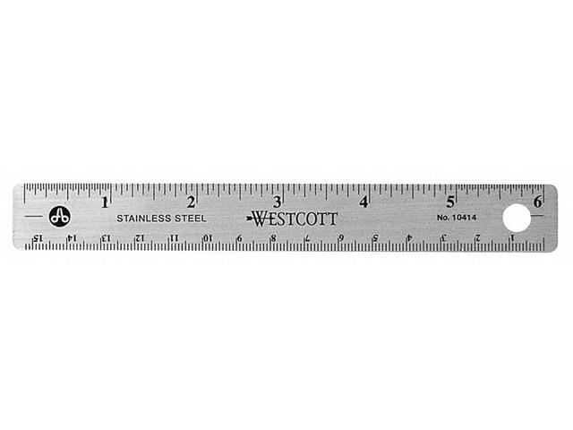 Westcott Stainless Steel Office Ruler With Non Slip Cork Base 6' 10414