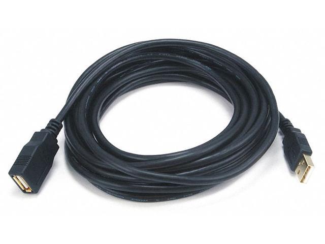 Monoprice USB 2.0 Extension Cable - 15 Feet - Black Type-A Male to USB Type-A Female, 28/24AWG, Gold Plated Connectors