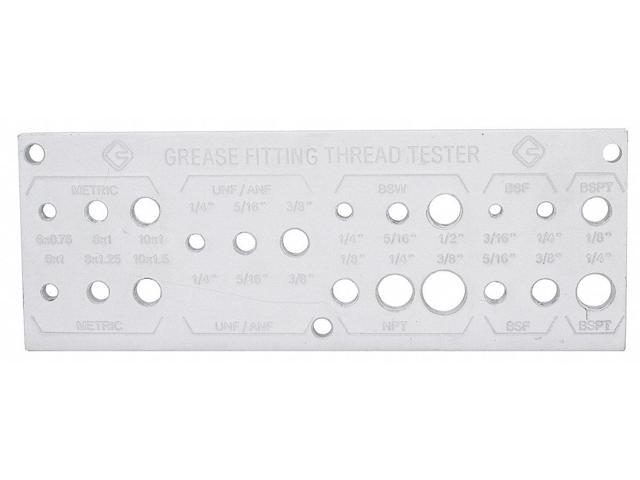 WESTWARD 13X066 Grease Fitting Thread Tester