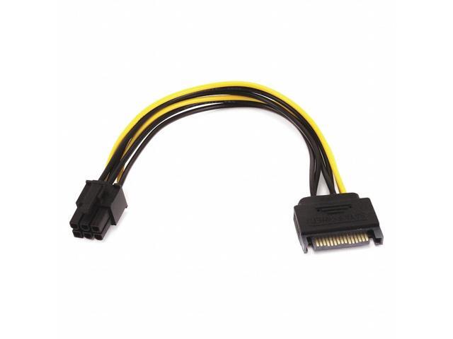 Monoprice 8-inch SATA 15pin to 6pin PCI Express Card Power Cable