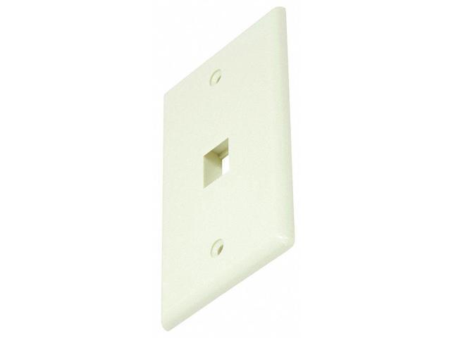 Monoprice Ivory, Wall Plate, Plastic, Number of Gangs 1, Blank, Keystone