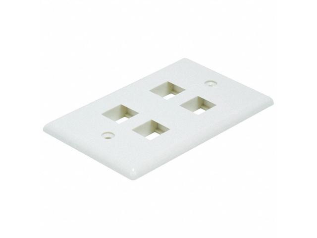 Monoprice 4-Hole 1-Gang Keystone Wall Plate - Ivory