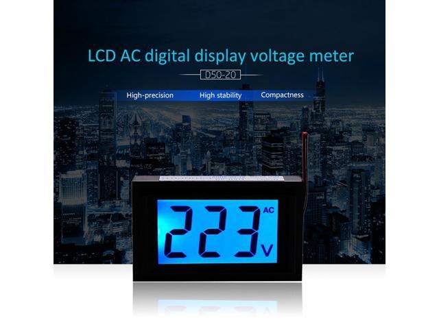 ELECALL D50-20 AC 80-500V High Precision LCD Digital Display AC Voltmeter Amp Volt Current Meter Tester