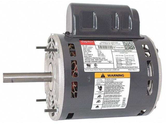 DAYTON 4HZ63BG Motor,PSC,1/2 HP,1650,115/230V,48Y,OAO