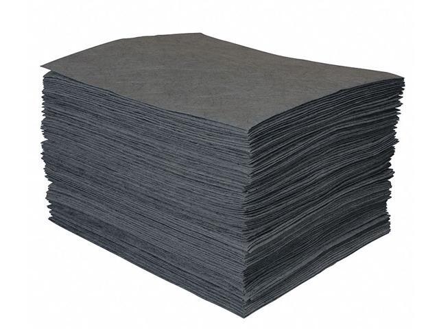 BRADY MXU1000 Sorbent Pad, 27 gal, 15 in x 19 in, Universal, Gray, 100 PK