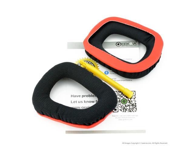 Geekria Comfort Replacement Ear Pads for Logitech G35 G430 G432 G332 G930 F450 Headphones Ear Cushions Repair Parts with Video Guide (Black Red) - image 2