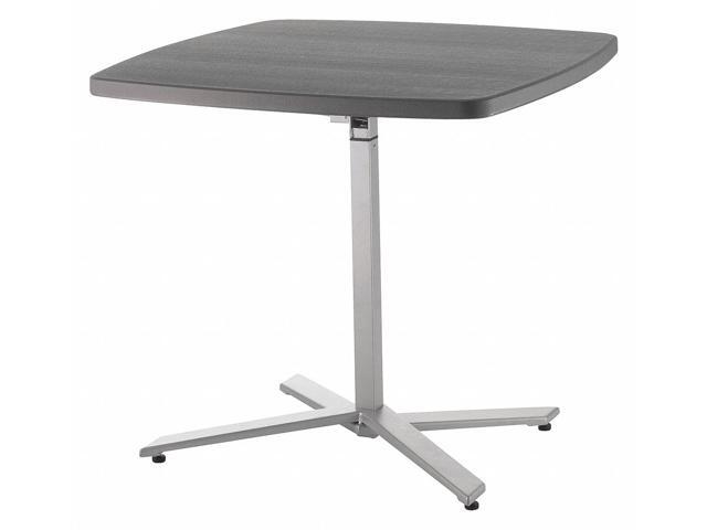 NSP Cafe Time Adjustable-Height Table - Square - 36w x 36d x 30 to 42h - Charcoal Slate CTT3042