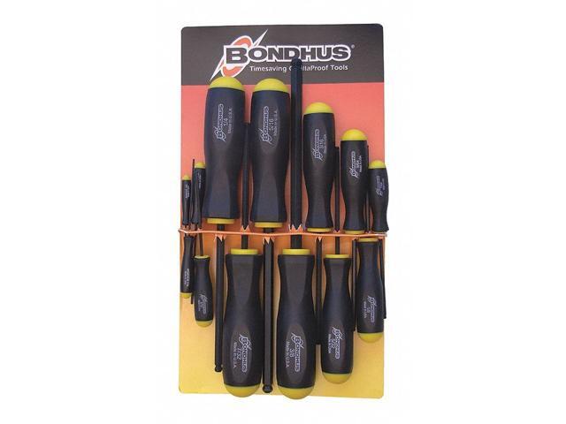 Bondhus Balldriver Tip Screw- driver Set, .050'-3/8', 13 Pc