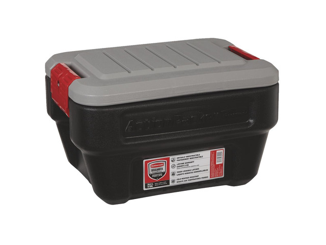Rubbermaid ActionPacker 8 Gal. Black Storage Tote RMAP080000
