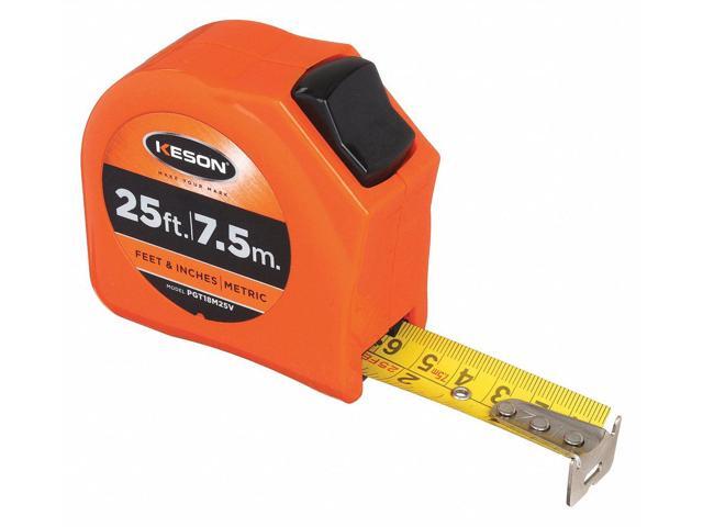 KESON PGT18M25V 25 ft/7.5m Tape Measure, 1 in Blade