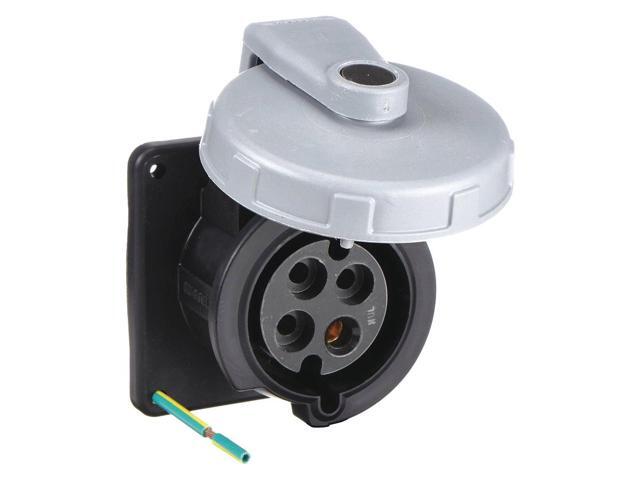 HUBBELL WIRING DEVICE-KELLEMS HBL420R5W Watertight Pin & Sleeve Receptacle, 20