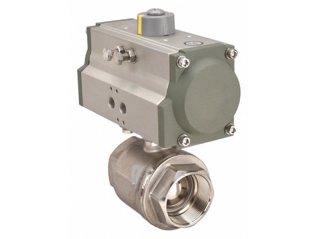 DYNAQUIP CONTROLS P2S28AJSR09210A 2' FNPT Stainless Steel Pneumatic Ball Valve