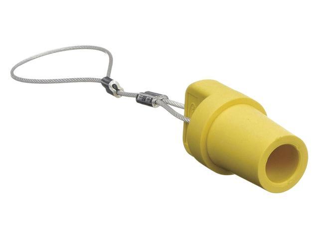 HUBBELL WIRING DEVICE-KELLEMS HBLMCAPY Single Pole Connector Cover,Male,Yellow