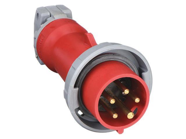 HUBBELL WIRING DEVICE-KELLEMS HBL520P7W IEC Pin and Sleeve Plug,4P,5W,20A,480V