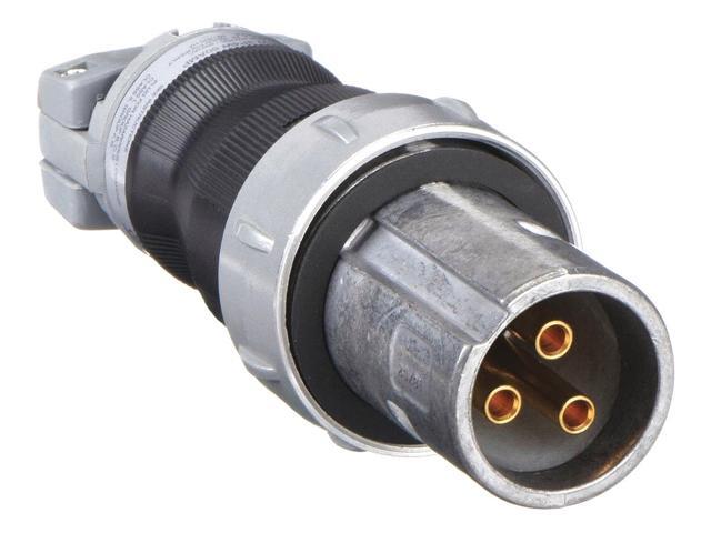 HUBBELL WIRING DEVICE-KELLEMS HBL460PS1W Watertight Pin & Sleeve Plug, 60 A,
