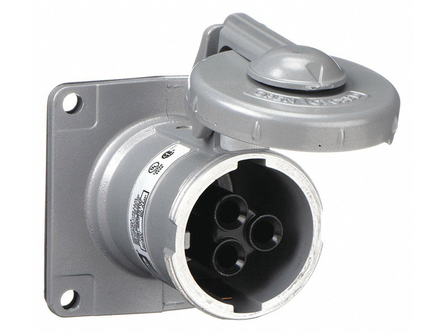 HUBBELL WIRING DEVICE-KELLEMS HBL460RS1W Watertight Pin & Sleeve Receptacle, 60