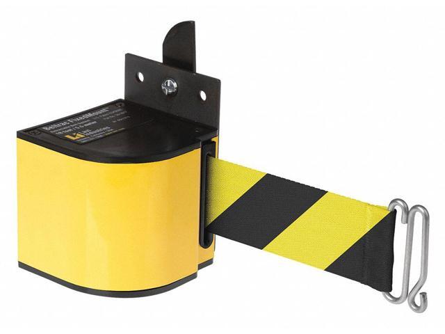 LAVI INDUSTRIES 50-3017YL/18/SF Warehouse Fixed Mount Retractable Belt Barrier,