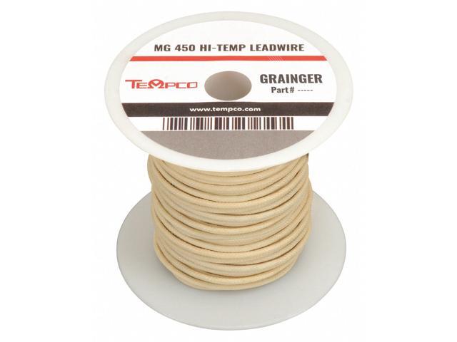 TEMPCO LDWR-1011 High Temp Lead Wire, MG, 18 AWG, Natural, 100 ft