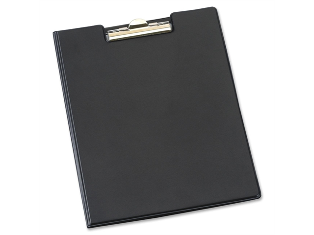 Cardinal 252610 Sealed Vinyl Clip Padfolio, Letter - 8 1/2' x 11' Sheet Size - 100 Sheets Capacity, Black - 1 Each