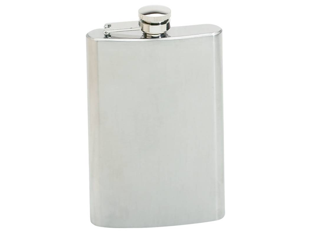 Maxam Stainless Steel 8oz Hip Flask with screw down cap KTFLASK8