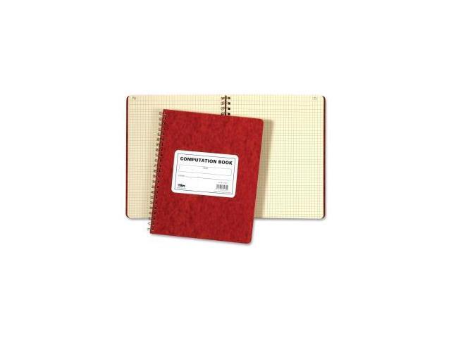 Tops Computation Notebk 4x4 Quad 76 Shts 11-3/4'x9-1/2' Red Cover 35061
