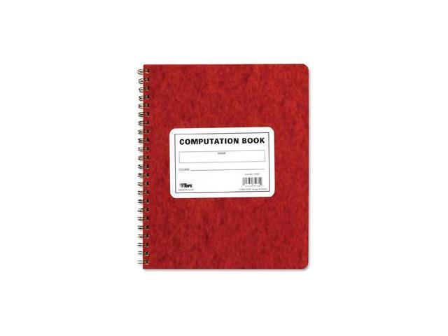 Tops Computation Notebk 4x4 Quad 76 Shts 11-3/4'x9-1/2' Red Cover 35061