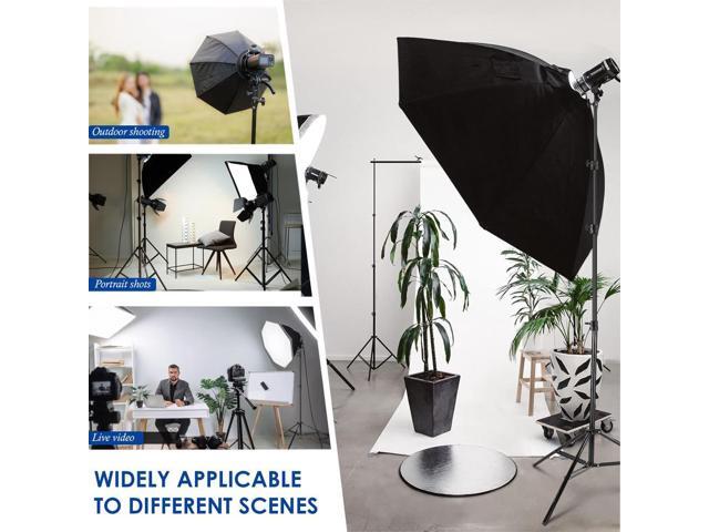 Impact Aluminum Interlocking Air Cushioned Light Stand 3.4-7.9 ft Extendable 3 Sections - Heavy Duty, 8.8 lb Capacity, Foldable & Stackable - Ideal...