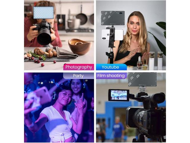 Genaray Pocket RGB Video Light Panel 10000mAh Li-ion Rechargeable Battery LED Portable Camera Video Light RGB Color Panel Lights with Cold Shoe...
