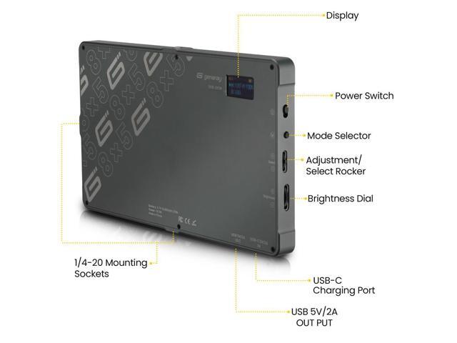Genaray Pocket RGB Video Light Panel 10000mAh Li-ion Rechargeable Battery LED Portable Camera Video Light RGB Color Panel Lights with Cold Shoe...