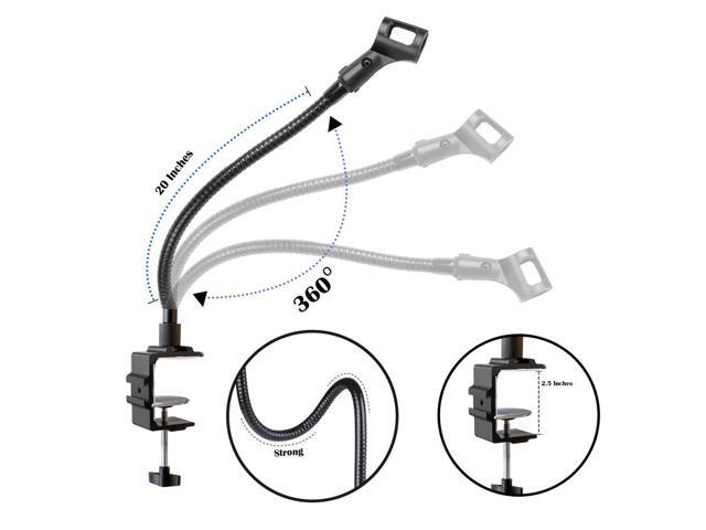 Auray Microphone Arm Stand Long 20'' Sturdy Gooseneck Mic Stand Adjustable Microphone Arm Stand with Clamp - Mic Holder Flexible Mike Stand Podium...