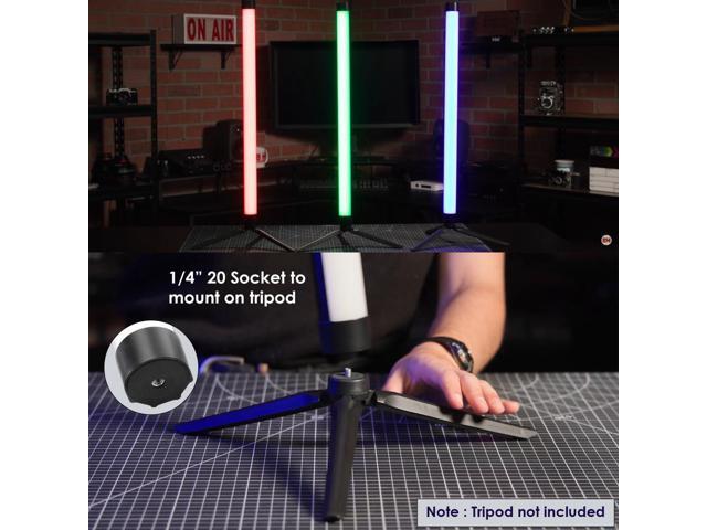 Genaray RGB 2' Tube Light LED Full Color Portable Video Light w/ App Control, 2800 to 8000K CTC HSI Modes, 10 Lighting & 7 Pixel Effects, CRI 96,...