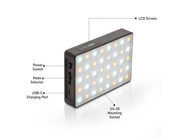 Genaray Pocket RGB Video Light Panel 2500mAh Li-ion Rechargeable Battery LED Portable Camera Video Light RGB Color Panel Lights for DSLR Cameras...